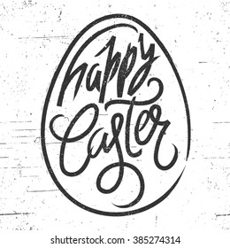 Hand-drawn lettering and design elements Happy Easter. Contemporary Calligraphy.
