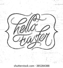 Hand-drawn lettering and design elements Happy Easter. Contemporary Calligraphy.