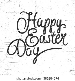 Hand-drawn lettering and design elements Happy Easter. Contemporary Calligraphy.