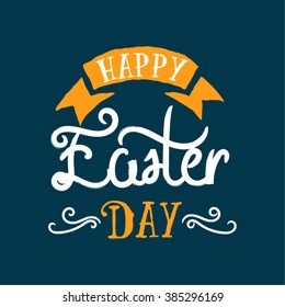 hand-drawn lettering and design elements Happy Easter. Contemporary Calligraphy.