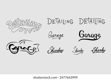 Hand-drawn lettering "Detelling", Vector Graphic, Signs, Logo