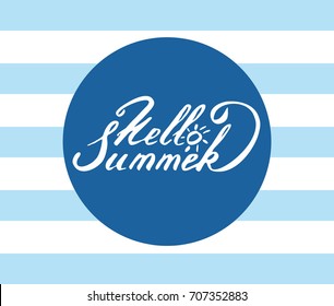 handdrawn lettering Hello Summer