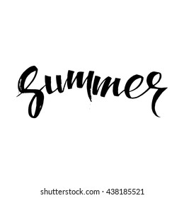 Handdrawn lettering of a phrase summer. Unique typography poster or apparel design. Motivational t-shirt design. Vector art isolated on background. Inspirational quote.
