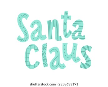 Cartel hecho a mano de Santa Claus. Tipografía vectorial para impresión o tarjeta de saludo