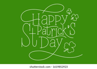 Hand-drawn lettering for St. Patrick's Day. Drawn art sign.