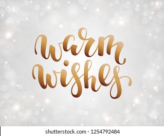 Handdrawn lettering warm wishes. design for holiday greeting cards and invitations of the Merry Christmas and Happy New Year and seasonal holidays.