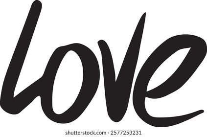 Handdrawn lettering of a word Love. Unique typography poster or apparel design. Motivational t-shirt design. Vector art isolated on background. Inspirational word.