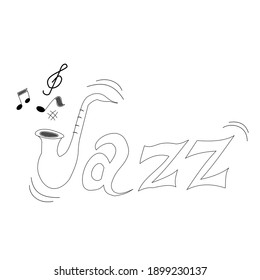 Hand-drawn letters for word jazz for international day of jazz music