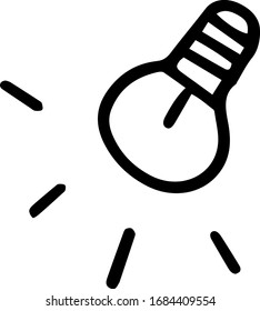 A hand-drawn light bulb. Vector illustration