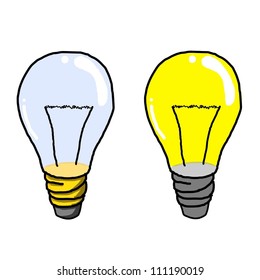 Hand-drawn light bulbs