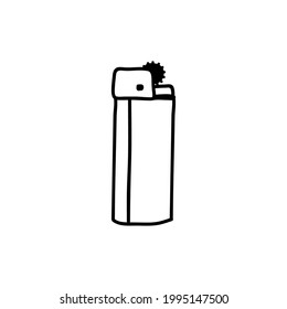 Handdrawn lighter doodle icon. Hand drawn black sketch. Sign cartoon symbol. Decoration element. White background. Isolated. Flat design. Vector illustration.