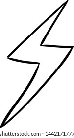 Handdrawn lightning doodle icon. Hand drawn black sketch. Sign cartoon symbol. Decoration element. White background. Isolated. Flat design. Vector illustration.