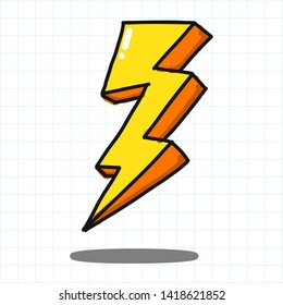 Handdrawn lightning doodle icon - vector