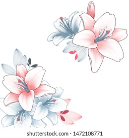 Hand-drawn lily flower. Vector element for design.