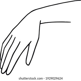 Manos artísticas de línea dibujadas a mano. Gestos elegantes aislados en blanco. Arte vectorial minimalista. Las mujeres entregan iconos, símbolos y logotipo.