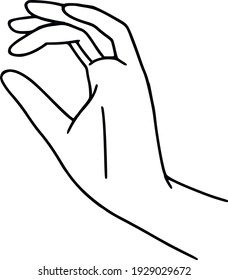 Manos artísticas de línea dibujadas a mano. Gestos elegantes aislados en blanco. Arte vectorial minimalista. Las mujeres entregan iconos, símbolos y logotipo.