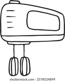 Hand-Drawn Line Art Kitchen Gadget Mixer