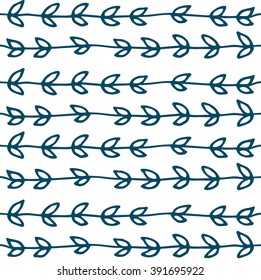 Hand-drawn line border set and design element flower.Vector Illustration