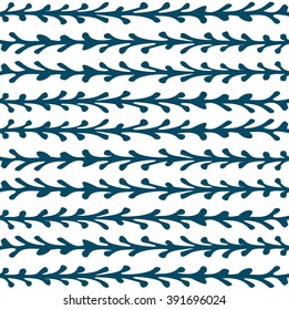 Hand-drawn line border set and design element flower.Vector Illustration