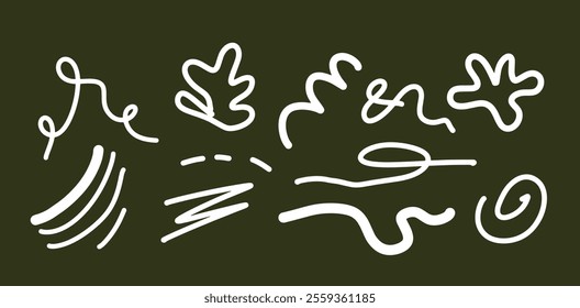 Hand-Drawn Line Decor Set | Minimalist Doodle Style Vector