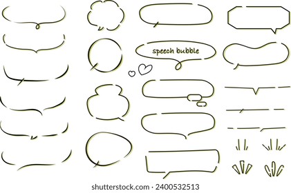 Hand-drawn line drawing balloon set