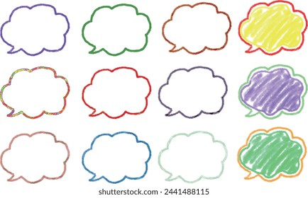 Hand-drawn line drawing balloon set illustration