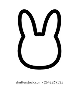 Hand-drawn line drawing of a rabbit. Color is black.