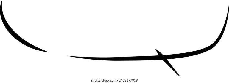 Hand-drawn line drawing speech bubble illustration