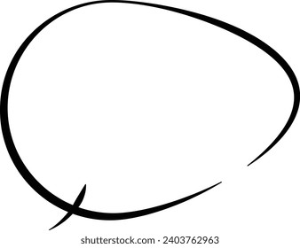 Hand-drawn line drawing speech bubble illustration