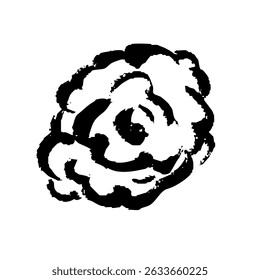 Desenho de linha desenhado à mão ilustração vetorial de uma flor tipo pincel. A cor é preta.