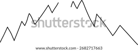 Hand-drawn Line Graph Icon Vector black Illustration