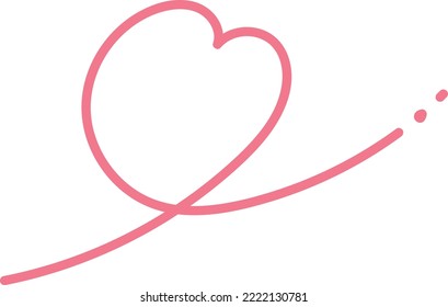 Handdrawn line heart illustration material 