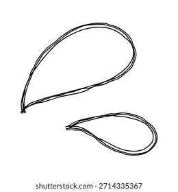 A hand-drawn line icon of a sweat mark representing impatience. A monochrome vector illustration with multiple overlapping lines.