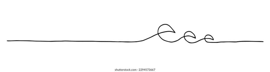 Handdrawn line sea wave  Abstract wave drawn and continuous black line  Vector illustration white background 