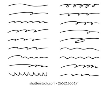Hand-drawn line vector illustration set. Hand-drawn, ornamental, doodle, line art