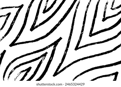 Hand-drawn line wooden textures. Tree material pattern. Vector scribbles, horizontal and wavy strokes. Different types of hatching