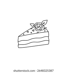 Hand-drawn linear wedding cake icon in minimalist style, perfect for rustic and elegant event designs. Ideal for planners, invitations, signage, and digital templates. 