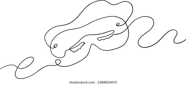 Handdrawn lineart doodle illustration sleep mask.Vector clipart continuous line concept for relaxation and meditation isolated on white background.Web Banner,Poster,Sticker,Postcard,Label,Header, etc.