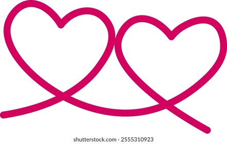 Handdrawn Lined Hearts Vector Illustration