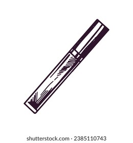 Hand-drawn lip gloss, liquid lipstick or liquid eye shadow, beauty cosmetic element, self care. Illustration for beauty salon, cosmetic store, makeup design. Doodle sketch style. 
