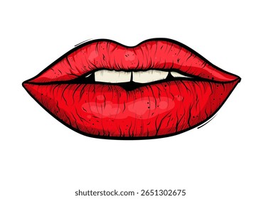 Hand-drawn lips - vector illustration