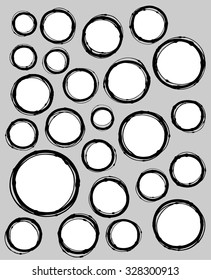 hand-drawn liquid line circle shape collection over gray