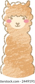 Hand-drawn loose and cute alpaca. Recommended for a rough and stylish look. Vector illustration.