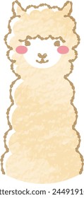 Hand-drawn loose and cute alpaca. Recommended for a rough and stylish look. Vector illustration.