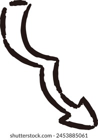 Hand-drawn loose and cute arrow parts. Ideal for finishing with a rough and stylish impression. Vector illustration.