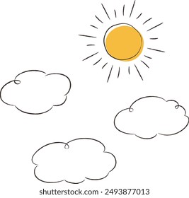 Hand-drawn, loose and cute design material. Perfect for creating a rough and stylish impression. Vector illustration.