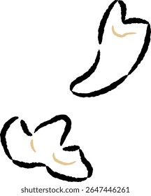 Hand-drawn, loose and cute dog teeth illustration. A rough and stylish impression. Vector illustration.