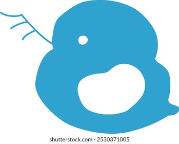 Hand-drawn, loose and cute illustration of a microorganism. A rough and stylish impression. Vector illustration.