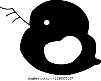 Hand-drawn, loose and cute illustration of a microorganism. A rough and stylish impression. Vector illustration.