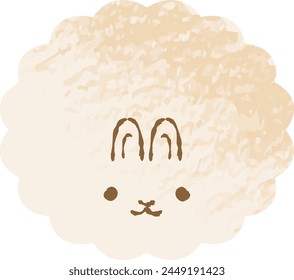 Hand-drawn loose and cute rabbit. Recommended for a rough and stylish look. Vector illustration.